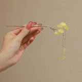 Ginkgo Leaf Tassel Hairpin High Sense Ball Head Pan Hairpin