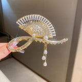 Rhinestone Pearl Tassel Hair Claws Winter Jewelry Accessories