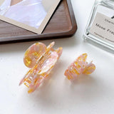 Vintage Floral Acetate Hair Clip Hollow Oval Large Shark Claw