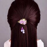 Temperamental Crystal Coloured Glaze Flower Hair Circle Retro Head Rope
