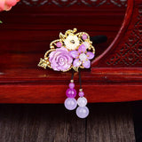 Temperamental Crystal Coloured Glaze Flower Hair Circle Retro Head Rope