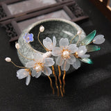 Vintage Flower Hairpins Pearl Side Comb Classic Jewelry Hair Accessories