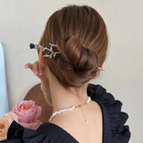 Chinese Style Rose Flower Hair Stick Pendant Jewelry for Women