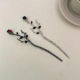 Chinese Style Rose Flower Hair Stick Pendant Jewelry for Women