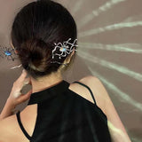 Dark Spider Moonstone Hairpin for Women Creative Temperament Girls Tiara Wedding