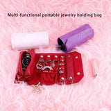 Multicolored Earring Roll Storage Box Jewelry Supplies