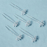 6pcs Silver Pearl Wedding Hairpin Set for Bride