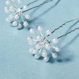 6pcs Silver Pearl Wedding Hairpin Set for Bride