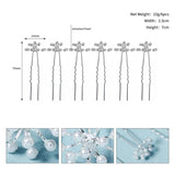 6pcs Silver Pearl Wedding Hairpin Set for Bride
