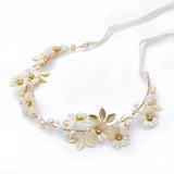 Daisy Crystal Headband Bridal Wedding Hair Ornaments Pearl Hairpiece