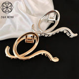 Vintage Geometric Hair Claw Clips for Women