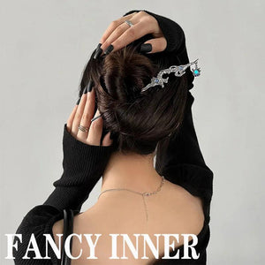 Punk Metal Opal Stone Chinese Vintage Hair Stick for Women