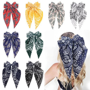 8-Inch Adult Big Bow Hairpin Solid Satin Girl's Hair Accessories