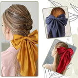 8-Inch Adult Big Bow Hairpin Solid Satin Girl's Hair Accessories