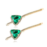 Triangle Crystal Hairpin Rhinestone Hair Clip Banquet Hair Pins Jewelry