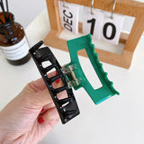 Vintage Green Geometric Acetate Hair Clips Claw for Women Hairpin
