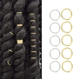 100Pcs Hair Coil Dreadlocks Beads Cuffs Braiding Clips