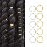 100Pcs Hair Coil Dreadlocks Beads Cuffs Braiding Clips