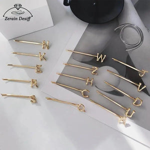 Minimalist Letter Hairpin Wild Metal One-word Clip Female Headgear
