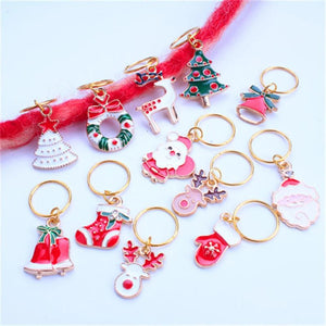 3pcs Christmas Hair Rings for Braids Deer Santa Hair Accessories