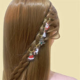 3pcs Christmas Hair Rings for Braids Deer Santa Hair Accessories