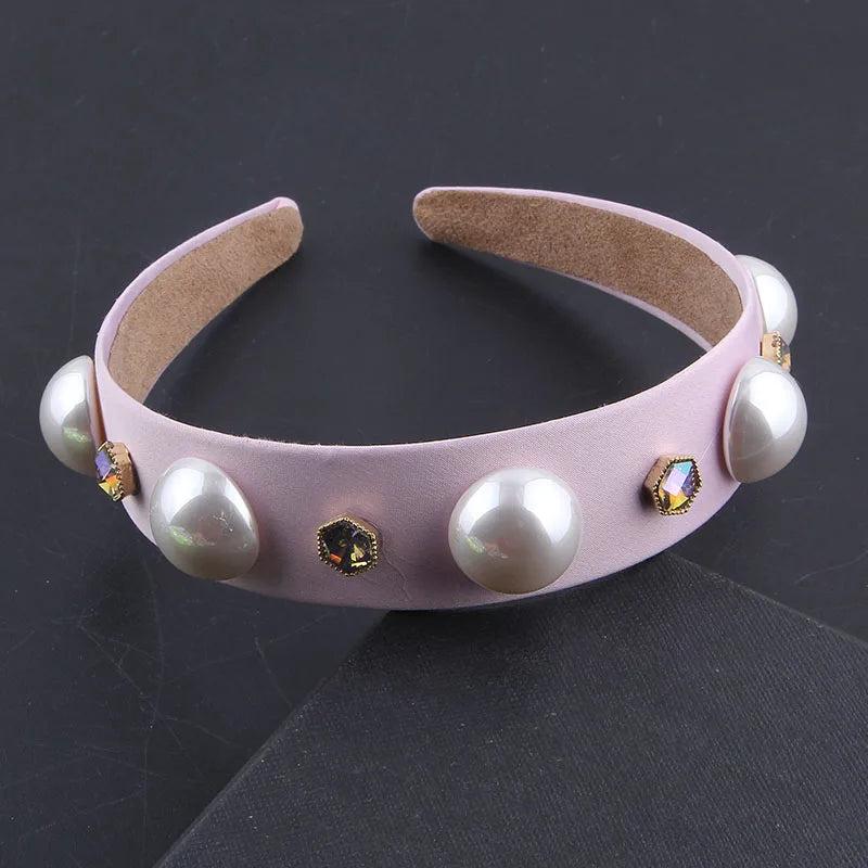 Rhinestone Pearl Shell Headband for Women