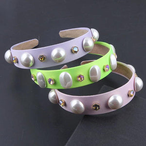 Rhinestone Pearl Shell Headband for Women