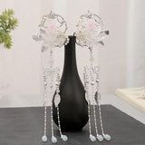 Floral Leaf Pearl Tassel Hairpins Clips for Wedding