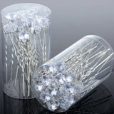 20pcs Bridal Wedding Hair Jewelry Single Clear Crystal Hair Pins Clips