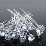 20pcs Bridal Wedding Hair Jewelry Single Clear Crystal Hair Pins Clips