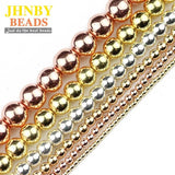 Rose Color Hematite Beads Silver Plated 2~10mm