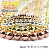 Rose Color Hematite Beads Silver Plated 2~10mm
