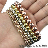Rose Color Hematite Beads Silver Plated 2~10mm