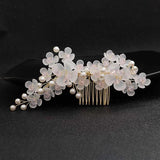 Bride Flower Hair Comb Rhinestone Tiara Wedding Accessory