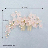 Bride Flower Hair Comb Rhinestone Tiara Wedding Accessory