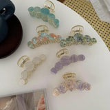 Geometrical Marbling Acetic Acid Shark Clip Hair Accessories