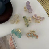 Geometrical Marbling Acetic Acid Shark Clip Hair Accessories