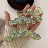 Geometrical Marbling Acetic Acid Shark Clip Hair Accessories
