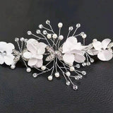 Western Wedding Bride Headdress Floral Rhinestone Hair Accessories