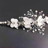 Western Wedding Bride Headdress Floral Rhinestone Hair Accessories