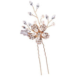 Rose Silver Hair Accessories Wedding Pearl Rhinestone Hair Clips Bridal Hair Jew