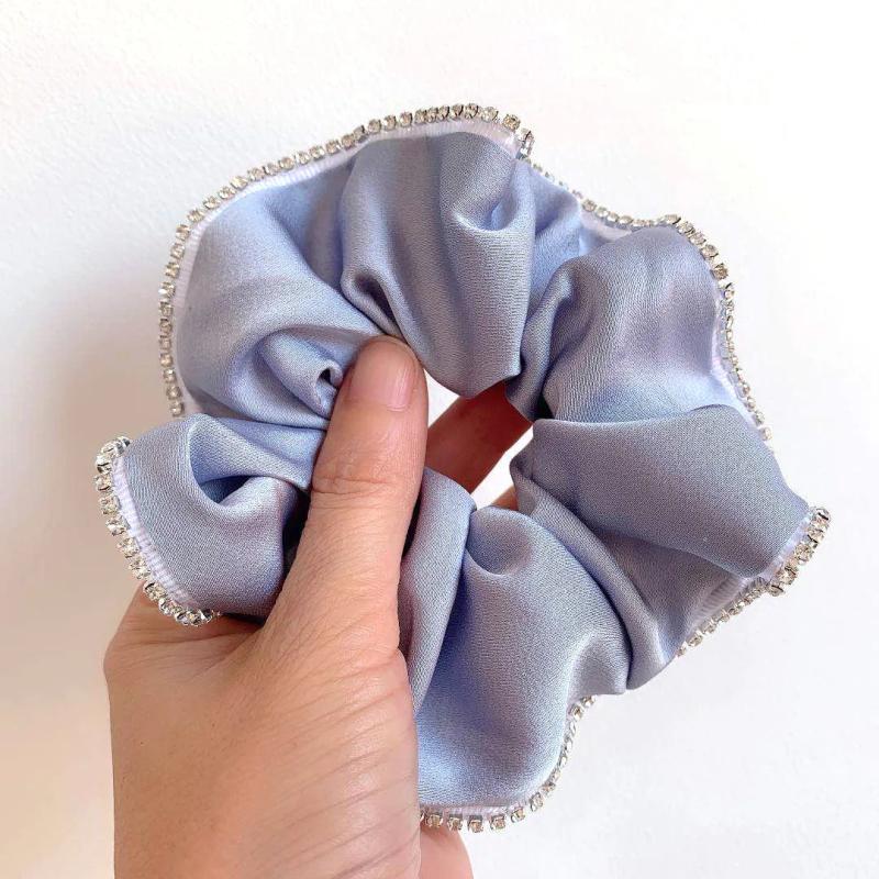 Satin Rhinestone Large Intestine Ring Hair Rubbing Headband