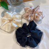 Satin Rhinestone Large Intestine Ring Hair Rubbing Headband