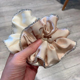 Satin Rhinestone Large Intestine Ring Hair Rubbing Headband