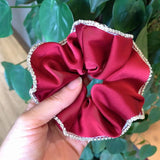 Satin Rhinestone Large Intestine Ring Hair Rubbing Headband