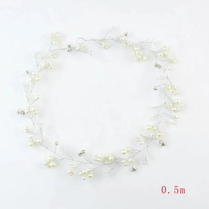 Hand Woven Bridal Pearl Crystal Hair Band Wedding Accessories