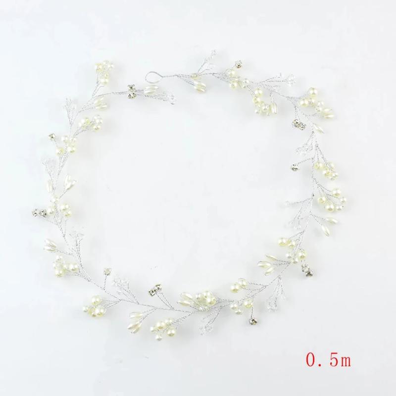 Hand Woven Bridal Pearl Crystal Hair Band Wedding Accessories