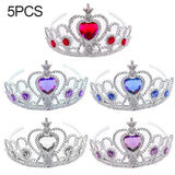 5Pcs Girls Princess Crown Tiara Set Kids Hair Ornament Dress Party Headband