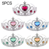 5Pcs Girls Princess Crown Tiara Set Kids Hair Ornament Dress Party Headband