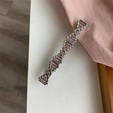 Y2K Crystal Bow Hairpin Red Pink Rhinestone Clip
